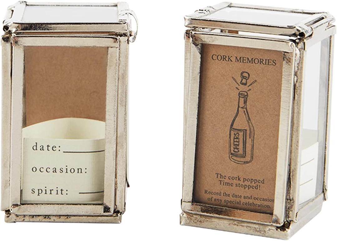 Mud Pie Wine Cork Display Box, Silver 2.25" x 1.25"