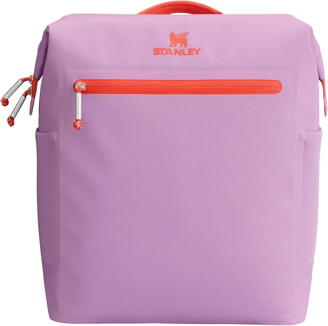 Stanley All Day Madeleine Backpack Soft Cooler 20 Can Cooler with Handle and Shoulder Straps Insulated Travel Bag with Zipper BPA-Free (Lilac)