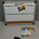 Marsrock Weekly Calendar Whiteboard and Cork Board Combo for Wall, 17"x13" Reversible Hanging Dry Erase Board, Double Sided White Board with Aluminum Frame for Planning, Office, Kitchen, School, Home