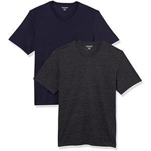 Amazon Essentials Men's Short-Sleeve V-Neck T-Shirts, Pack of 2. Size:S