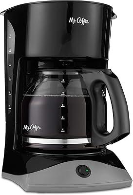 Mr. Coffee 12-Cup Switch Coffee Maker Black: Electric Drip Coffee Machine, 60 oz Capacity, Dishwasher-Safe Parts