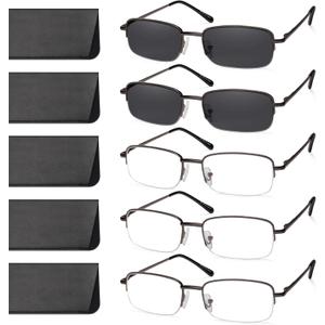 NOVIVON 1.5 Metal Reading Glasses Men - Durable Readers with Blue Light Filtering - Clear Vision