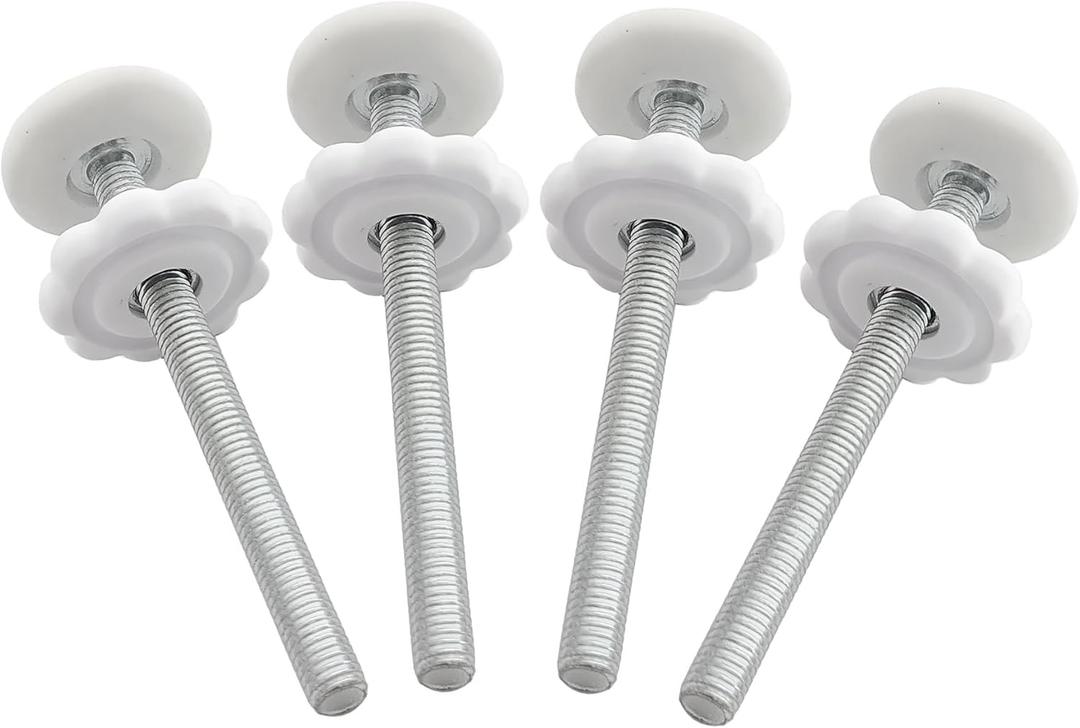 4 Pack Baby Gate Threaded Spindle Rod 8MM(M8), Replacement Screw Bolts Hardware Parts Kit for Pet & Dog Pressure Mounted Safety Door & Stair Gates (a White)