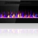 60 Inch Electric Fireplace Insert Ultra-Thin - Recessed & Wall-Mounted Fireplace Heater with Thermostat, Adjustable Flame, Remote Control - Linear with Timer, Touch Screen, 750/1500W , Black