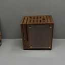 Magnetic Knife Block with Glass Cover, Universal Walnut Wood Knife Holder without Knives for Safe Knife Storage, Large Capacity Knife Storage Organizer for Kitchen Counter Top