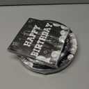 96 Pcs 18th Birthday Decorations for Boys Girls Black White 18th Party Plates Disposable Time To About Happy 18 Paper Tableware Set for 18 Year Old Birthday Party Supplies Serves 24