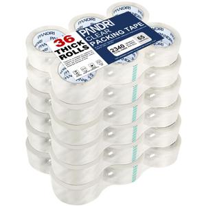 PANDRI Clear Packing Tape, 36 Rolls Heavy Duty Packaging Tape for Shipping Packaging Moving Sealing, 1.88 inches Wide, 65 Yards Per Roll, Total 2340 Yards