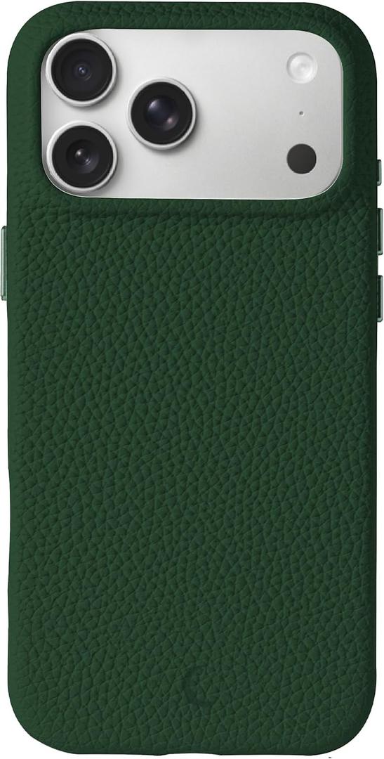 Luner - for iPhone 17 Pro - Premium Vegan Leather Phone Case [Compatible with Magsafe] - Elegant, Style and Eco-Friendly - Leafy Green
