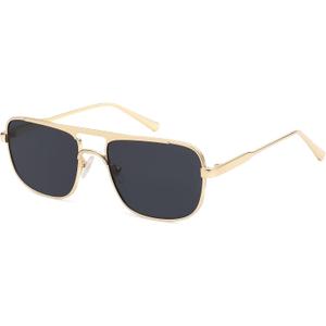 SOJOS Retro Square Aviator Polarized Sunglasses Women Men Vintage Shades Womens Mens Sun Glasses SJ1234, Gold Frame/Grey Lens