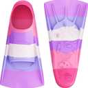 Gintenco Swim Fins, Kids Swim Training Fins for Lap Swimming, Travel Size Flippers with Mesh Bag, Silicone Swimming Fins for Kids Teens Adults Women Men, XXS(Jr 11-12.5)