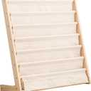 7 Tier Wood Bookshelf for Kids Books Storage Organizer Natural Wooden Book Shelves for Study Room Living Room (29.52" L x 11.81" W x 31.10" H)
