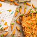 CLESDF Easter Carrot Hanging Ornaments, 48Pcs Premium Foam Glitter Artificial Carrots for Easter Tree Decoration
