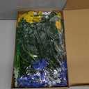 16 Bundles Artificial Flowers for Outdoors, UV Resistant Silk Faux Flowers for Outside Planters,Garden,Porch,Patio,Yard,Home Decor(Blue&Yellow)