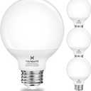 hansang G25 LED Globe Light Bulbs, Bathroom Vanity Light Bulbs E26 Base Warm White 2700K for Bedroom Makeup Mirror Lights, 60W Equivalent(5W), 500LM Non-dimmable,4Pack
