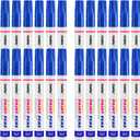 Blue Paint Markers, 24 Pack Oil-Based Waterproof Quick Dry Permanent Paint Pen Set for Rocks Painting, Wood, Fabric, Plastic, Canvas, Glass, Mugs, Metal, Tire, Stone, DIY Craft