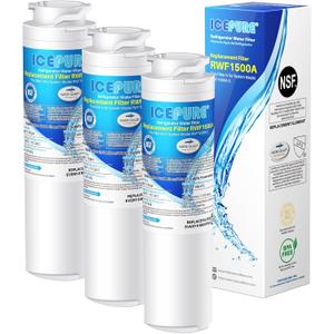 ICEPURE MSWF Refrigerator Water Filter Compatible with GE MSWF, SmartWater 101820A, 101821B, RWF1500A 3 PACK