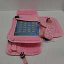 MENZOKE Kids Travel Tray for Toddler Car Seat, Lap Tray for Girl Activities with Dry Erase Board & Cooler Cup Holder, Road Trip Essentials Accessories with No-Drop Large Tablet iPad Holder Stand,Pink