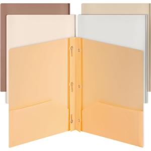 Mr. Pen- Plastic Folders with Pockets and Prongs, 5 Pack, Letter Size, Natural Color, Flexible Plastic Folders with Prongs