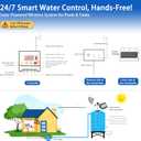 Long-Range Wireless Automatic Water Level Controller for Tank, Well & Cistern, Solar-Powered Digital Display Sensor, Prevents Pump Dry Run & Auto Water Filling System, 3KM Range