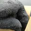 Bedsure Calming Dog Beds Large Sized Dog - 36in Donut Washable Large Pet Bed,Anti-Slip Removable Cover,420GSM Round Anti-Anxiety Fluffy Plush Faux Fur Bed, Fits up to 80 lbs Pets,Plus Version (Dark Grey)