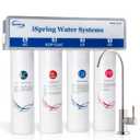 iSpring CU-A4 0.01m Ultra-Filtration Under Sink Water Filter System, Tankless 4-Stage High Capacity, Remove 99.99% Contaminants, Quick Filter Change with Brushed Nickel Faucet, White