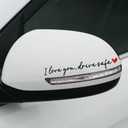 UNLRAE 4PCS Car Stickers,I Love You Drive Safe Automotive Decals,Car Accessories Rear View Mirror Sticker,Self Affirmations Decoration Decals,Fits Rearview Mirror Window Windshield Bumper (Black&Red)