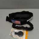 Tactical Dog Collar and Bungee Leash,Military Dog Collar & Leash Set with USA American Flag Adjustable K9 Collar with Heavy Duty Metal Buckle & Handle,with Patches and Airtags Case (L, Black)
