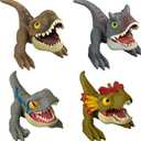 Jurassic World Dominion Uncaged Wild Pop Ups Dinosaur Toys, 4 Pack Collectible Figures, Manually Activated