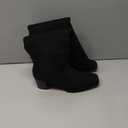 Shoe'N Tale Women's Knee High Boots Square Toe Mid Chunky Block Heeled Tall Boots Side Zipper(8,Black), 40