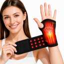 Red Light Therapy for Wrist, Carpal Tunnel Support Device with Heat Vibration, Wrist Massager with 36 LED 660nm/850nm, Cordless Heating Pad Wrap, 3000mAh Rechargeable for Hand Comfort Daily Relaxation