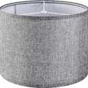 Gray Drum Lamp Shades Medium 13" Top x 13" Bottom x 10" High (Spider) Traditional Lampshades for Table Lamp & Bedside Lamp - Assembly Required - Modern Lamp Shade By GO&SO