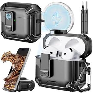 Inesore for AirPods Pro 3 Case (2025) with Phone Stand & Cleaning Kit,Compatible with Magsafe,Magnetic Automatic Lock Cover for AirPods Pro 3rd Generation, Blue