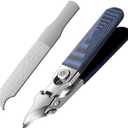 Ingrown Toenail Clippers with Curved Sharp Blade, Toe Nail Clippers for Ingrown Nails, Toenail Nipper for Seniors with Thick Toenails (Straight Blue C)