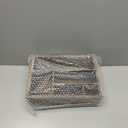 Flatware Organizers Paper Plate Dispenser with Handles, Paper Plate Holder for Kitchen Counter, Wood Rustic Silverware Utensil Caddy, Brown