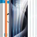 Fotbor [3+3 Pack for iPhone 15 Pro Max Screen Protector with Camera Lens Protector, Tempered Glass Shatterproof Easy Installation Frame, HD Clear Full Coverage iPhone 15 Pro Max Accessories 6.7 Inch