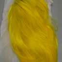 Bob Wigs with Straight Flat Bangs 12" Synthetic Fiber Hair Includ Wig Cap Yellow Wig for All Women Halloween Costume Party Colorful Wigs (Yellow)