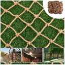Hemp Rope Netting Safety, Climbing Net for Kids Outdoor,Safety Net for Stairs Balcony,Railings,Garden,Playground,Tree House and Decoration (6MM-8CM, 3.3ft×16.5ft)