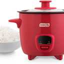 DASH Mini Rice Cooker Steamer with Removable Nonstick Pot, Keep Warm Function & Recipe Guide, Half Quart, for Soups, Stews, Grains & Oatmeal - Red