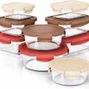 18pcs Glass Food Storage Containers with Lids, Kitchen Large Lunch Fruit Sandwich Storage Containers for Fridge, BPA-Free, Dishwasher&Microwave Safe, Leak-Proof for Meal Prep