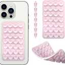 Silicone Double-Sided Suction Phone Case Detachable Mount, ASMR/Fidget Sticky Phone Grip Hands-Free Phone Accessories for Selfies & Videos, Trending TikTok items for iphone & Android(Small, Baby Pink)