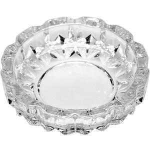 Deli Green Apple Crystal Heavy Glass Ashtray for Indoor and Outdoor Decorative (Round)