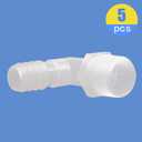 Quickun Hose Barb Fitting Elbow, 5/8" Hose Barb x 3/4" Male NPT Barbed Adapter for Fuel/AIR/Water/Oil/Gas/WOG(Pack of 5)