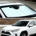 Custom Fit Windshield Sun Shade for Toyota 4Runner SUV 2025-2026, Foldable 3-Layer High Reflective Silver Sunshade, Blocks UV Rays & Reduces Cabin Heat