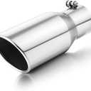 A-KARCK Exhaust Tip 3.5 Inch Inlet, 3.5 Inlet 5" Outlet 12" Long Stainless Steel Polished Finish Tailpipe Tip, Bolt On Design