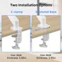 Suptek Single Monitor Mount Adjustable Gas Spring Monitor Arm Desk Mount Stand Fits 17 20 22 23 24 26 27 32 33 inch Monitors,Holds up to 22 lbs,White(MD18W)