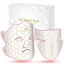 Yahi LED Face Mask Light Therapy, Red Light Therapy for Face, 175 High-Density Light Beads, 7-1 Colors LED Facial Skin Care Mask, White