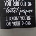 Jetec 2 Pieces Farmhouse Bathroom Signs Decor Wooden Box Sign Funny Bathroom Wall Art Rustic Wood Plaque Please Seat Yourself Decor for Home Restroom(Black)