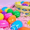 JOYIN 3.15" Easter Eggs, Large Fillable Plastic Eggs Empty Colorful Bright Eggshells with Hinge for Easter Hunt, Filling Treats, Party Favor, Basket Stuffers, Classroom Prize Supplies, 100PCS