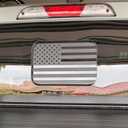 Zhizhong for Ford Maverick 2022 2023 2024 Rear Middle Window Decal, Matte Black American Flag Back Center Sliding Window Glass Sticker