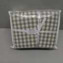 100% Cotton Queen Sheet Set - 4 Piece Cotton Sheets Queen Size Bed Set, Soft, Smooth, Durable, Easy Care, 16" Deep Pocket Checkered Green Sheets - 1 Flat, 1 Fitted, 2 Pillowcases